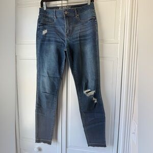 Rewash Dark Blue Distressed Skinny Jeans